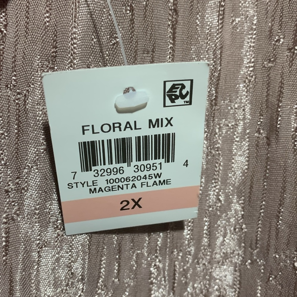 INC International Concepts Top Blouse 2X NWT Pink/Purple/Magenta Flame Stretchy - Picture 9 of 16